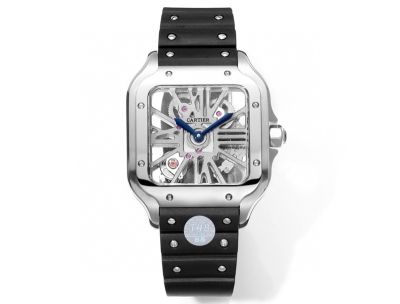 THB Factory Santos Hollow Tape Series Silver blue steel case diameter 39.8mm watch